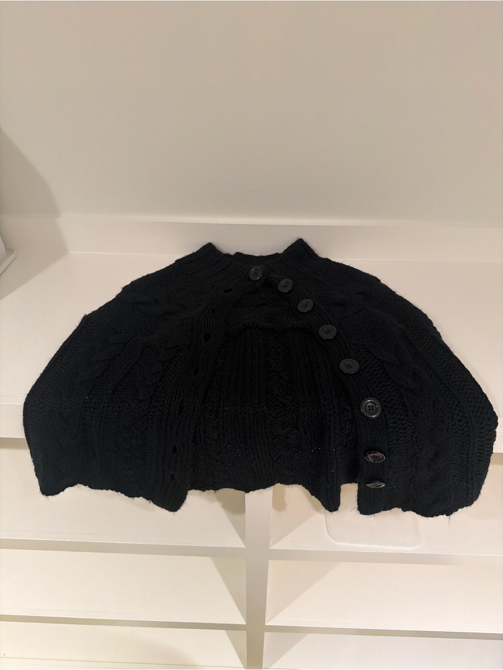 Steve Madden Black Knit Poncho (OS)